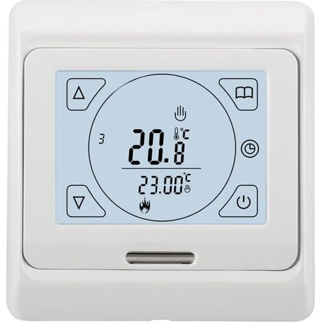 Weekly Programmable Touch Screen Heating Thermostats, AC230V 3A, Suitable for Radiant Floor Heating, White (1/5)