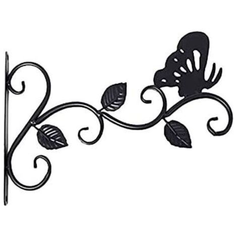 ALLIANDISLot De 1 Supports Pour Plantes Suspendues,Suspension Mural Crochet Plante En Mtal, Suspension D'accessoires Pour Plantes Antirouille Et Robuste En Forme De Papillon, Noir (1/5)