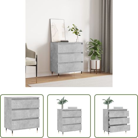 Betonfarbe - Sideboard Betongrau 60x35x70 cm Holzwerkstoff (1/5)