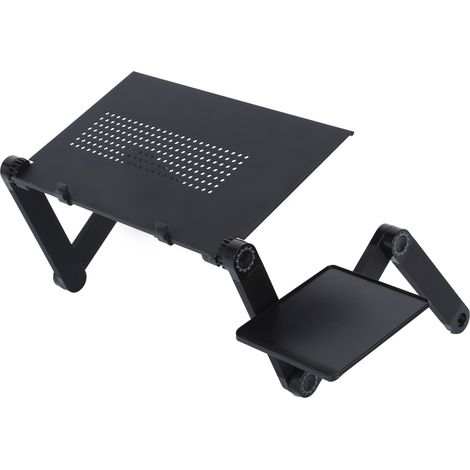 Support pour ordinateur portable avec repose-souris intégré, portable, en alliage d'aluminium, pliable et réglable. (1/5)