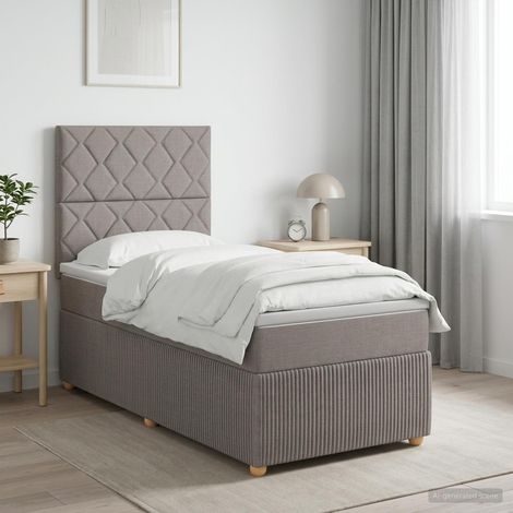 Cama box spring con colchón con cabecera Topo 80 x 200 cm Tela (1/5)
