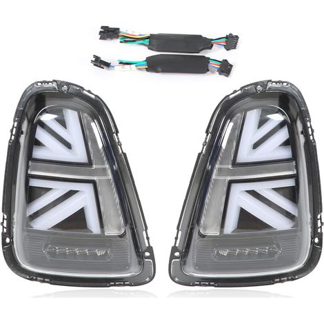 Mini Cooper R56 (2007–2013) LED-Rückleuchten zum Nachrüsten, links und rechts, weiß und schwarz. Anhängerbeleuchtung und Reflektoren.
