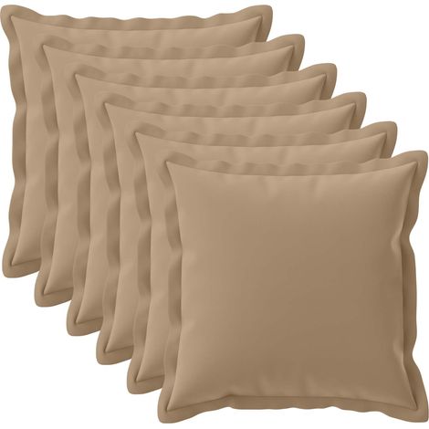vidaXL Funda de almohada 6 uds. HOUTEN Gris topo 80 x 80 cm Poliéster (1/2)