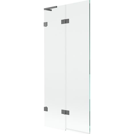 Mexen Lunar L paroi de douche à 2 battants gauche 80 x 150 cm, transparent, métal pistolet - 897L-080-100-95-00-L (1/5)