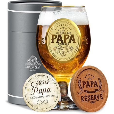 CRYSTAL Beer Glass Gift Dad Pregnancy Birthday Man (1/3)