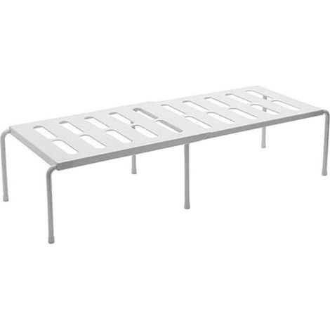 étagère de rangement extensible et réglable pour cuisine et plans de travail (blanc) (1/5)