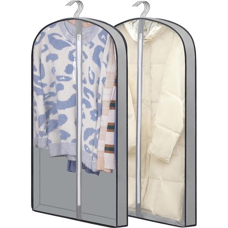 HONORNIC - Sacs à poussière pour vêtements, 100 cm, résistants à l'humidité, en plastique, protègent les vêtements, lot de 2.