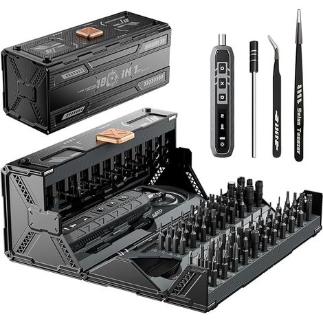 180 in 1 Electric Screwdriver Kit with Screw Extractor for Laptop, Cell Phone, Computer, Glasses, Watches (1/5)