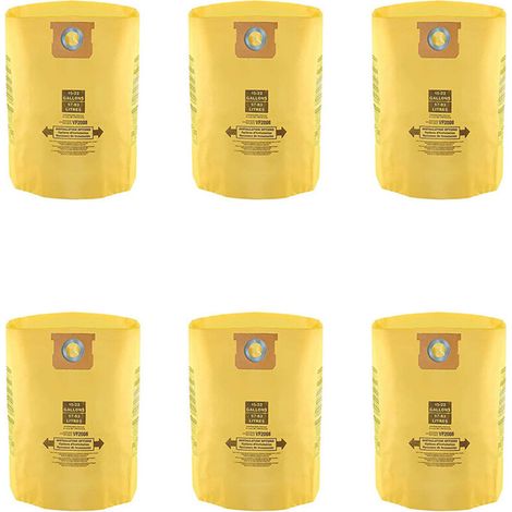 Shop-Vac vacuum cleaner dust bags, yellow (pack of 6), 15-22 liters - AquaForge (1/3)