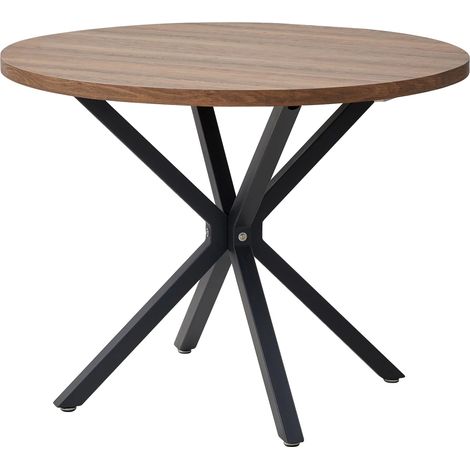 Esstisch, runde Form, minimalistischer moderner Stil, Dunkelbraune Farbe (1/2)