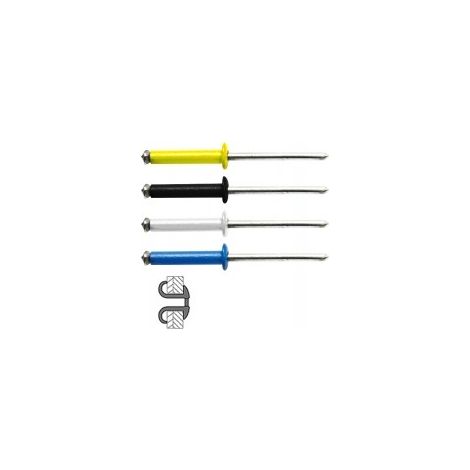 TECHMAN 48 rivets éclatés alu/acier à tête plate couleur Ø 4 x 16 mm (1/2)