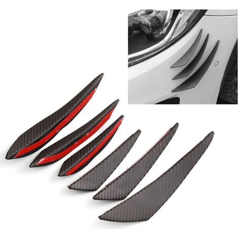 Ailerons Déflecteurs Pare-chocs Avant Style Fibre Carbone Canards Latéraux Décoratif Spoiler Carrosserie Universel (1/5)