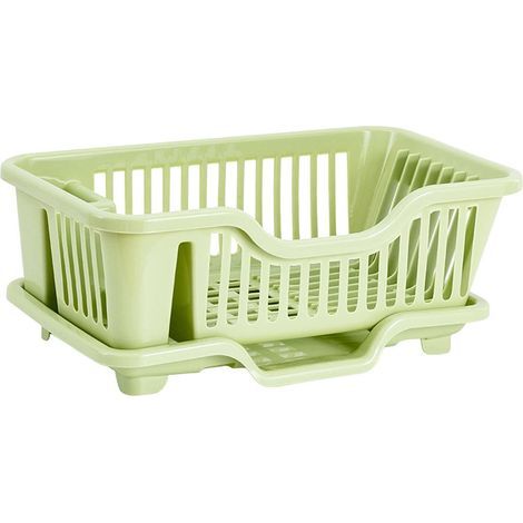 Dish Drying Rack Dish Strainers with Drain Tray Utensils Holder Organizer Rack Dish Rack and Drainaboard Set for Kitchen Counter Restaurant, Green (1/5)
