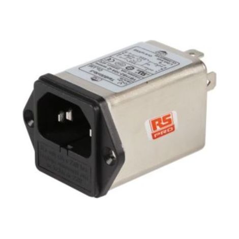 Filtre secteur RS PRO, 4A max, 2 phases, 250 V c.a. max, Montage sur châssis ( Prix pour 1 )