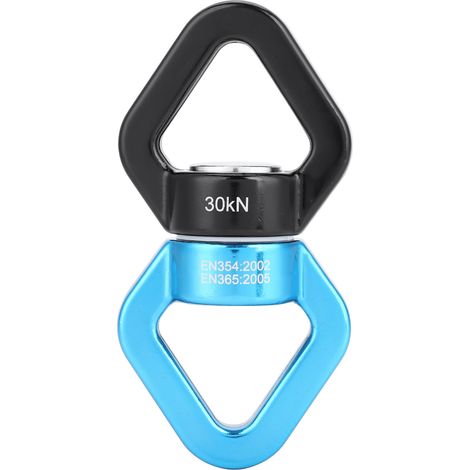 Dispositif de Rotation Sécurisé 30KN pour Escalade et Yoga, Connecteur Multifonction Pivotant (Bleu & Noir)