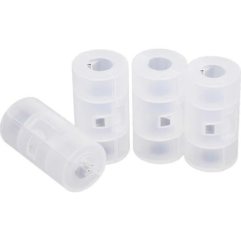 Lot de 4 adaptateurs universels pour piles AA vers piles C (boîtiers en plastique) - Convertisseur de courant domestique (1/5)