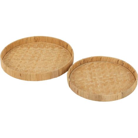 Lot de 2 Plateaux en Bambou "Refugio" 45cm Naturel