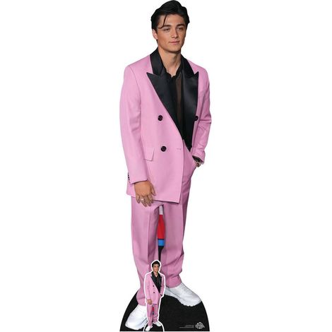 Figurine en carton Asher Angel en costume rose - Acteur et chanteur - H 183 cm (1/5)