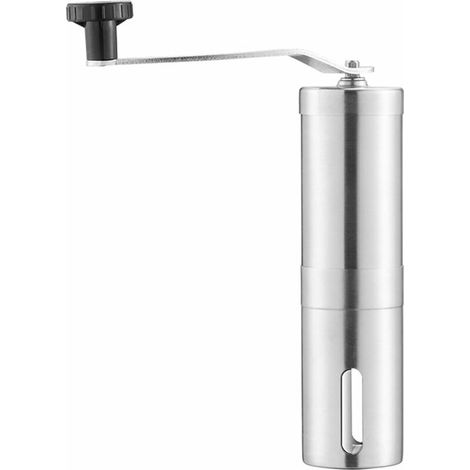 Macchina da caffè a manovella, in acciaio inox, macinacaffè manuale con meccanismo di macinazione in ceramica, macinino regolabile. (1/4)