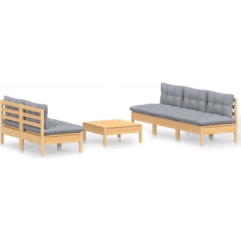 Maison Exclusive - Juego de muebles de jardín 6 pzas y cojines ma (1/5)