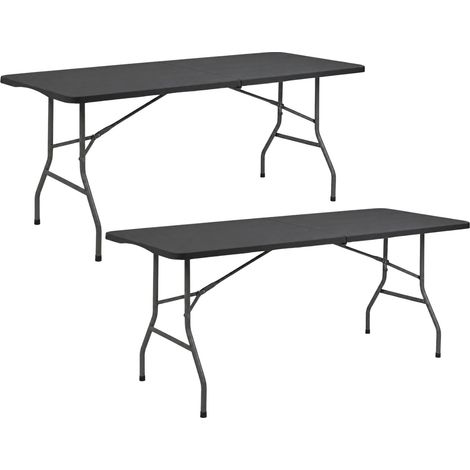 Set di 2 tavoli pieghevoli rettangolari per catering 180x74 cm Th
