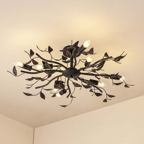 [NEUWERTIG] B-Ware Lindby Deckenlampe Deckenlampe Leuchte Yos In Blattoptik, 8 Flammig, Schwarz117 (1/2)