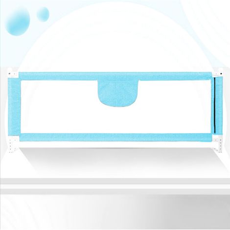 Barrière de Lit Pliable pour Bébé/Enfant Barre de Lit Rabattable, Barrière de Protection Bébé Chambre à Coucher (Bleu, 150 CM)
