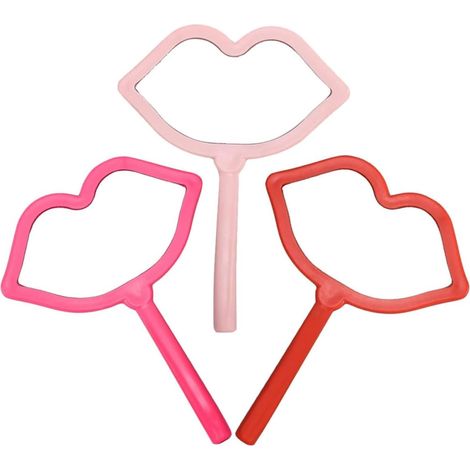 Lot de 3 Miroirs de Poche Forme Lèvres Portables - Miroir Cosmétique Original Maquillage Coiffure & Vérification Look (1/5)