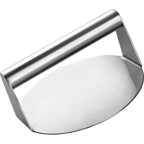 Pressa per hamburger, acciaio inox, antimacchia, facile da pulire, diametro 14 cm, argento (1/5)