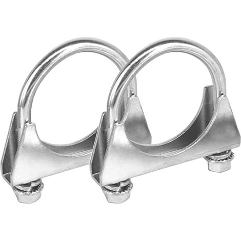Lot de 2 colliers de serrage M8 en U Bolt Clamp - Diamètre : 50 mm - En acier galvanisé - Colliers de serrage en acier inoxydable - Colliers de serrage avec bride de selle (1/5)