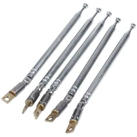 5 Pcs 32cm Longueur Section Antenne Telescopique AM FM Radio 180 Degree (1/4)