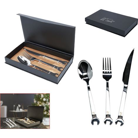 KS Tools 11100 Besteck-Garnitur 3er Set Edelstahl Silber 11100 3teilig