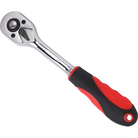 Poignée de clé à cliquet, tige droite à dégagement rapide automatique à 72 dents, type S 1/4 pouce (pour utilisation avec des embouts de 6,35 mm).