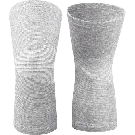 1 Pièce Genouillère Élastique en Fibre de Carbone de Bambou, Protège-genou Chauffant Gris L (1/5)