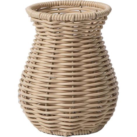 Ecleanfy - Vase contemporain en rotin pour décoration de maison et de bureau, entretien facile pour les installations de mariage ou le bureau (1/5)