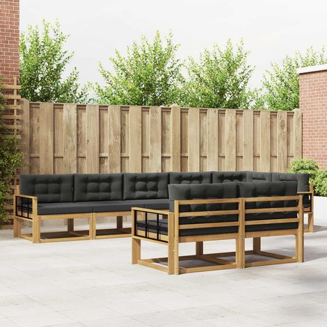 vidaXL Outdoor-Sofagarnitur 6 Stk. Weiß und Anthrazit Polyester (1/5)