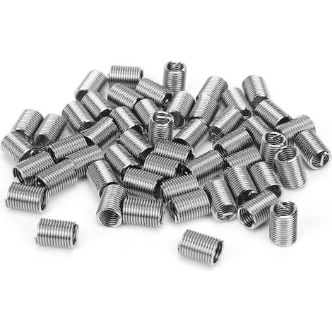 50 inserts de réparation de filetage en acier, gaine de protection de fil, accessoires de quincaillerie M8 x 1,25 2,5D