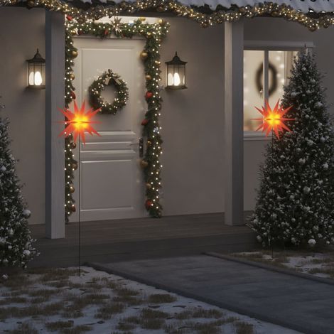 Lumières de Noël avec piquets 3 pcs LED pliable-Décoration de Fête pour Noël rouge 57 cm 779653 (1/5)
