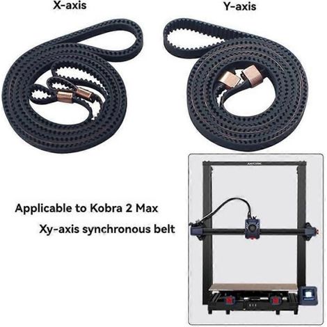 Courroies de remplacement pour Kobra 2 Max, courroies synchrones axes X et Y, courroies de distribution en caoutchouc 2GT,