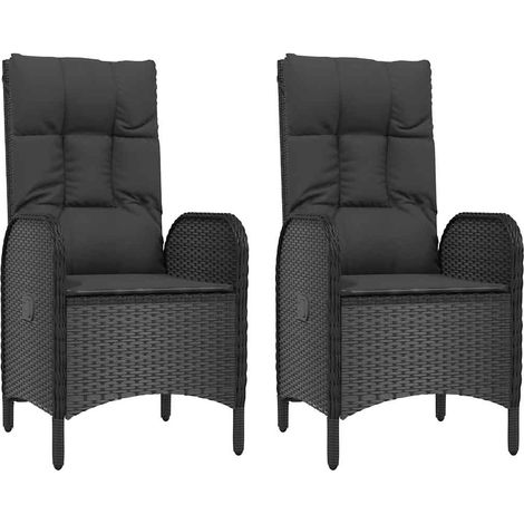 Maison Exclusive - Gartenstühle 2 Stk. Poly Rattan Schwarz