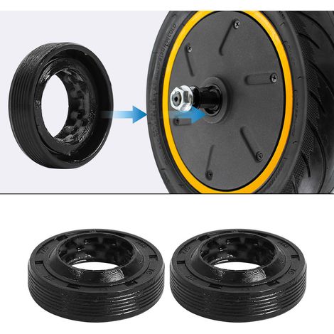 A pair of fluoroelastomer oil seals for the motor frame of the Ninebot MAX G30 electric scooter.