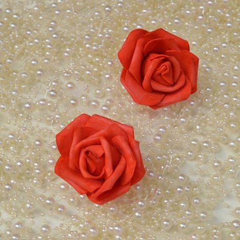 Bouquet de roses artificielles en mousse PE de 6 cm pour décoration de fête, à faire soi-même, idéal pour un mariage (lot de 10).rouge (1/5)