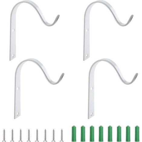 Pièces - Crochets pour plantes - Crochet mural pour panier de fleurs - Crochet pour pot de fleurs - Crochet pour panier suspendu - Support de lanterne - Crochet de lanterne - Pour utilisation intérieu (1/5)