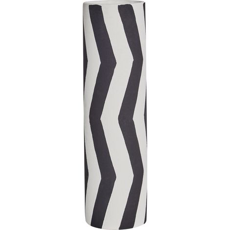 Jarrón florero decoración del hogar gres impermeable blanco y negro Goby (1/5)