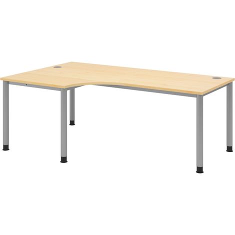bümö Schreibtisch Serie-H Eckform: 200 x 120 cm  Ahorn