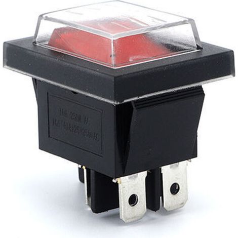 3Pcs Interrupteur à Bascule lumière rouge ON/OFF Avec Couvercle étanche,