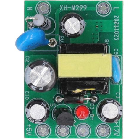 5 Stück AC/DC-Netzteilmodul, isoliert, 110–240 V Eingang, 12 V/5 V Ausgang, Zubehör