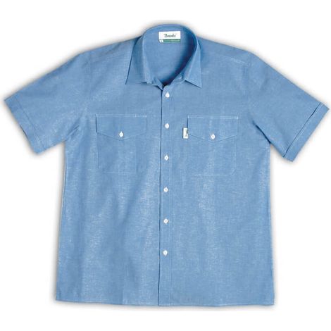 CAMICIA OXFORD MANICA CORTA BLU L