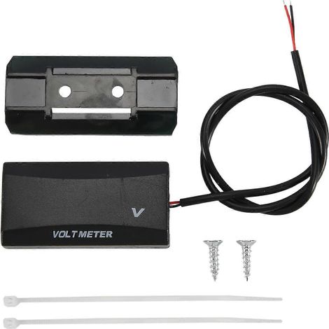 Moto Mini LED Voltmètre Numérique Moniteur Panneau Mètre Volt Testeur De Tension Protection De Connexion Inversion 12V-80V Bleu (1/5)