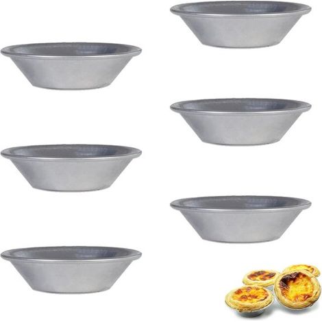 6 teiliges Pasteis de Nata Backblech 7 x 4 x 2 cm wiederverwendbar für Muffins, Puddings und Gebäck (1/5)
